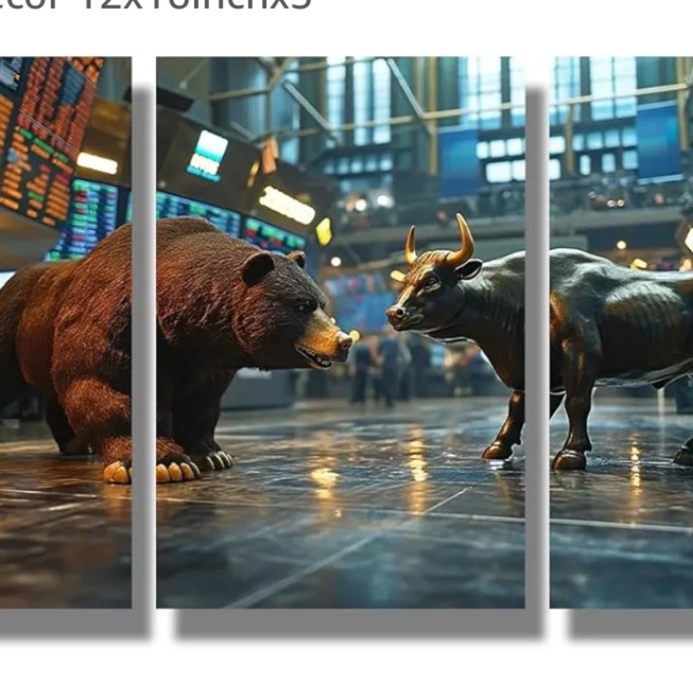 Wall Street Bull and Bear Canvas Art